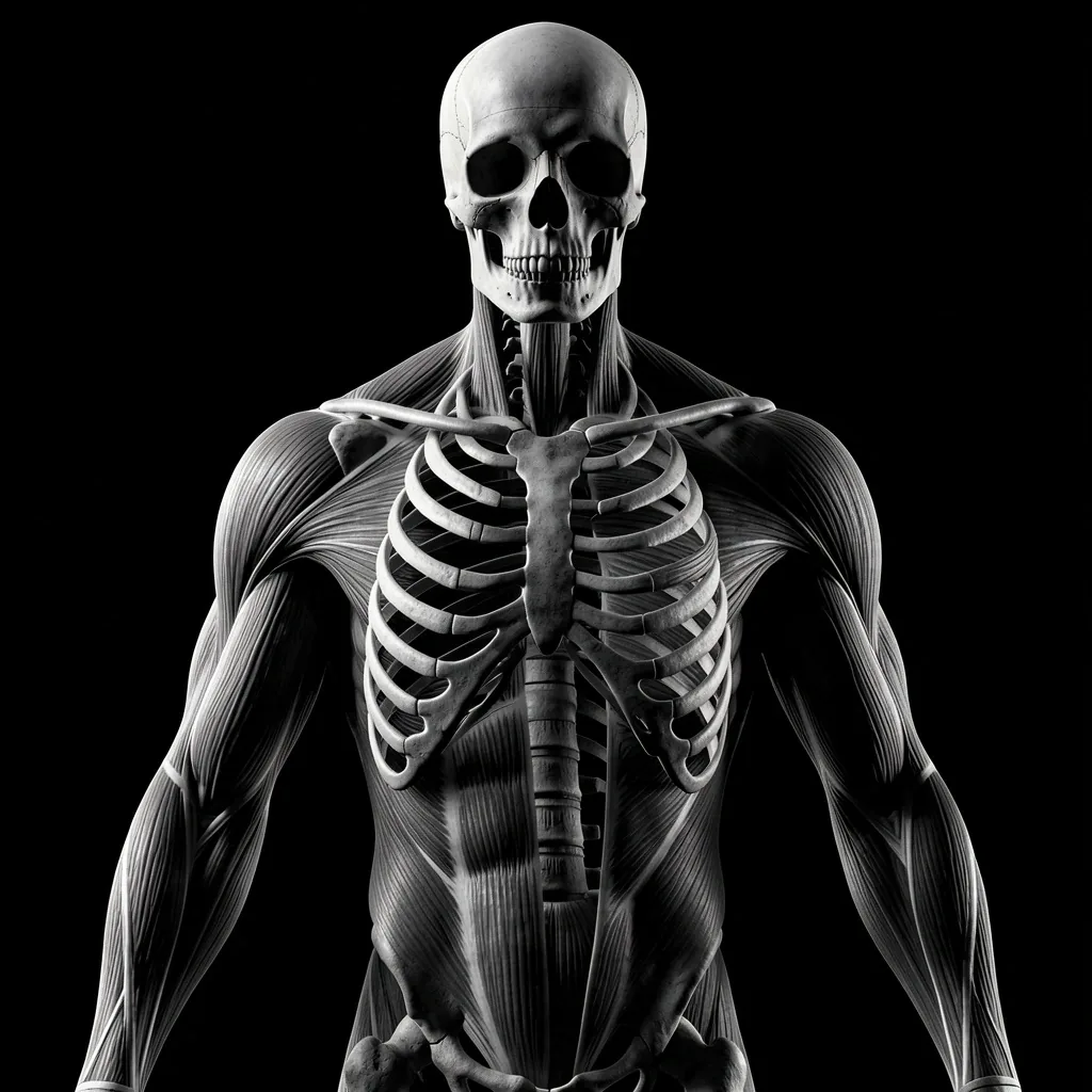 Anatomical rendering of skeletal and muscular structure