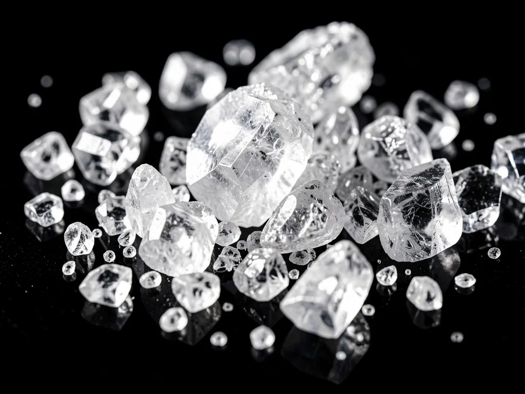 Macro view of mineral crystals representing nutritional ingredients
